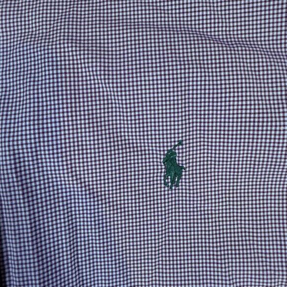 Polo Ralph Lauren Mens Long Sleeve Button Down Shirt 16.5 34/35 Purple Plaid - Picture 2 of 6